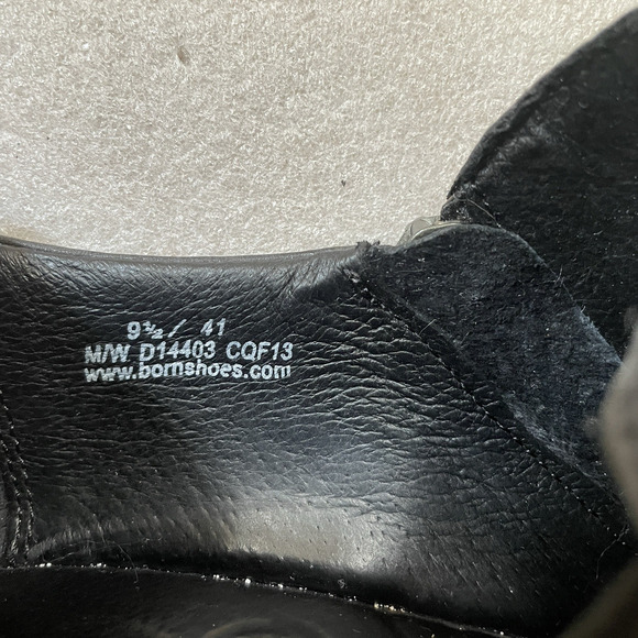 Born Boots Women 9.5 Black Dollie Platform Clog Chunky Leather Ankle Booties Zip - Picture 13 of 14